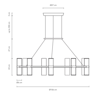 Pars chandelier hanglamp Anour