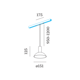 Odrey 1.7 led on strex rail hanglamp Wever &amp; Ducre 