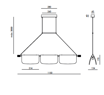 Lida C1357/3 hanglamp Aromas&nbsp;