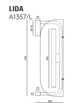 Lida L A1357/L wandlamp Aromas&nbsp;