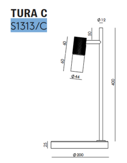 Tura S1313/C tafellamp Aromas 