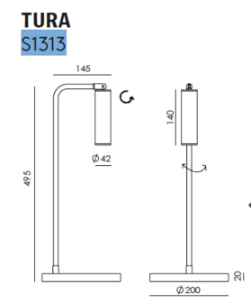 Tura S1313 tafellamp Aromas 
