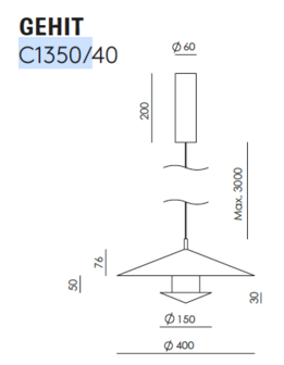 Gehit&nbsp;&Oslash; 40&nbsp;cm C1350/40 hanglamp Aromas 