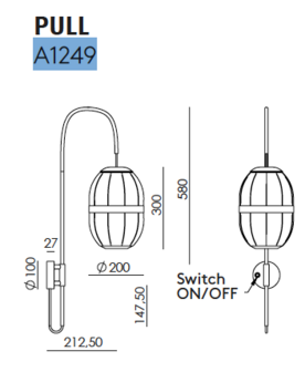 Pull&nbsp;A1249 wandlamp Aromas 
