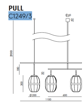 Pull&nbsp;C1249/3 hanglamp Aromas 