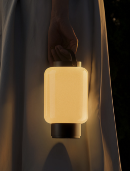 Qu opaal glas portable tafellamp IP44.de