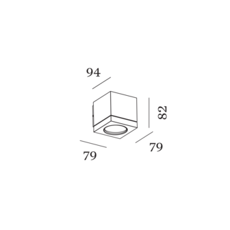 Tube carr&eacute; 1.0 led outdoor wandlamp Wever &amp; Ducre 