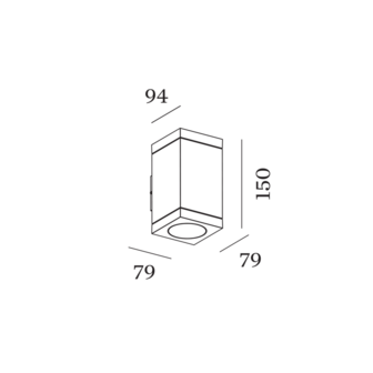 Tube carr&eacute; 2.0 led outdoor wandlamp Wever &amp; Ducre 