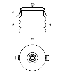 Mart T0301/3 semi recessed inbouwspot Aromas&nbsp;