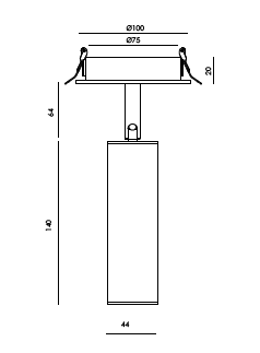 Coco T0308 semi recessed inbouwspot Aromas&nbsp;