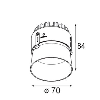 Thimble Recessed 70 1x trimless inbouwspot Modular