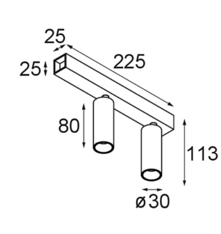 Nyto surface adjustable 30 square 2x inbouwspot Modular 