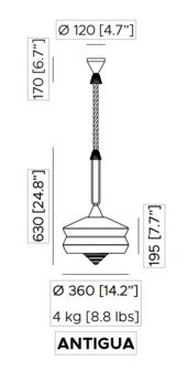 Calypso Antigua hanglamp Contardi