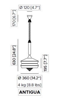Calypso Antigua outdoor hanglamp Contardi