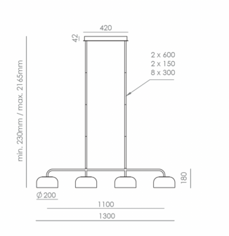 Ipon&nbsp;C1316/4 hanglamp Aromas