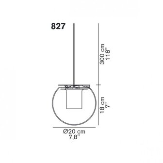 The globe 827 hanglamp Oluce  