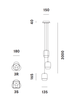 Gong mini 3r-3s hanglamp Prandina 