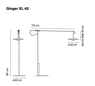 Ginger xl 42 vloerlamp Marset 