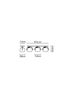 Beluga colour d57 3 lichts plafondlamp Fabbian 