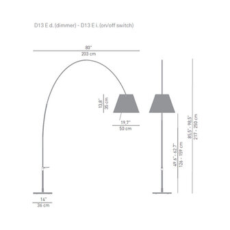 Lady Costanza d13E d. dimmer vloerlamp Luceplan 