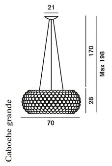 Caboche plus grande led dimbaar hanglamp Foscarini