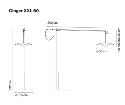 Ginger xxl 60 vloerlamp Marset