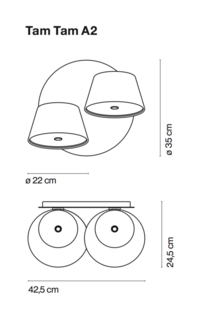 Tam tam a2 wandlamp Marset