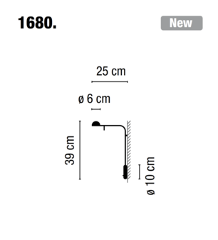 Pin 1680 wandlamp Vibia