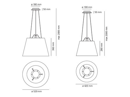 Tolomeo mega suspension black hanglamp Artemide