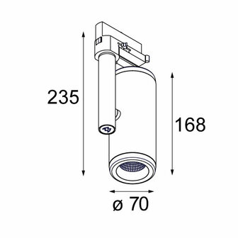 M&eacute;dard 70 track led tre dim gi (3-fase) railspot Modular