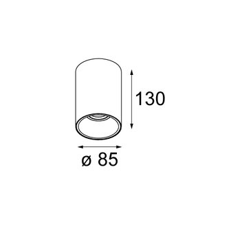 Lotis tubed surface gu10 opbouwspot Modular