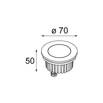 Hipy 70 round anti glare ip67 led ge grondspot Modular