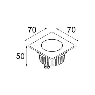 Hipy square 70x70 anti glare ip67 led ge grondspot Modular