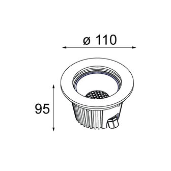 Hipy 110 anti glare ip67 led ge grondspot Modular