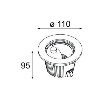 Hipy 110 asy ip67 led ge up adjustable  grondspot Modular