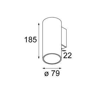 Nude wall ip55 1x led gi wandlamp Modular