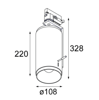 Spektra track led 15&deg;- 55&deg; tre dim gi (3-fase) railspot Modular 