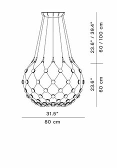 Mesh D86 &Oslash;80 cm met 1 mtr kabel hanglamp Luceplan 