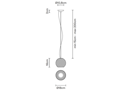 Diamond &Oslash; 18 cm hanglamp Fabbian 