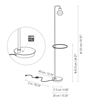 Drop p/131 glas vloerlamp Bover