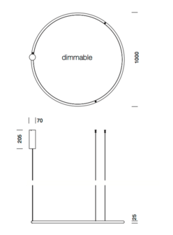 Hoola led dimbaar 100 cm hanglamp TossB 