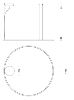 Hoola led dimbaar 140 cm hanglamp TossB 