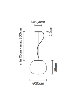 Lumi mochi led &Oslash;30&nbsp;cm hanglamp Fabbian 