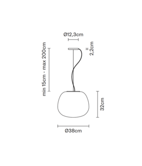 Lumi mochi led &Oslash;38&nbsp;cm hanglamp Fabbian 