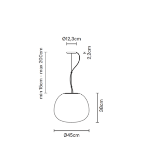 Lumi mochi led &Oslash;45&nbsp;cm hanglamp Fabbian 