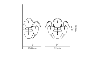 Hope d66/8a &Oslash; 61 cm wandlamp Luceplan