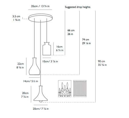 Decanterlight Chandelier 3 piece hanglamp Lee Broom