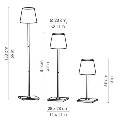 Poldina Pro XXL portable vloerlamp Zafferano