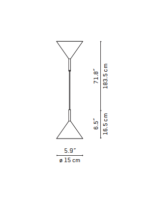 Funnel mini led hanglamp Vertigo Bird 