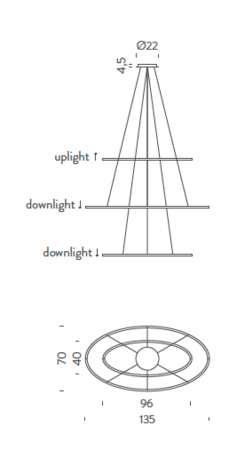 Ellisse Triple hanglamp Nemo Lighting 